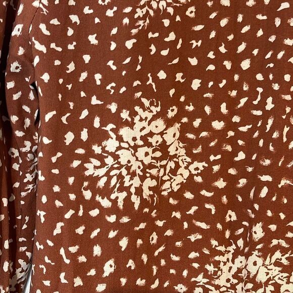 Knox Rose Women's Abstract Print‎ 3/4 Sleeves Shift Dress Cinnamon Size XS - Picture 5 of 9